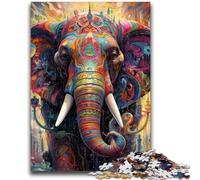 Adult Jigsaw Puzzles 1000 Pieces Psychedelic Elephant Puzzles,Challenging Family Activity Games DIY Toy for Home Wall Decor Gifts (75x50cm)