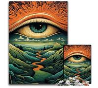 Adult Jigsaw Puzzles 1000 Pieces Psychedelic Eye LandscapeImpossible Jigsaw Puzzles for Adults Adult Game Gift Family Interactive Game Brain Challenge Gift 1000 PCS(38x26cm)