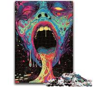Adult Jigsaw Puzzles 1000 Pieces Psychedelic Face for 14+ Unique Challenge Game Family Games Christmas Birthday Gifts 38x26cm