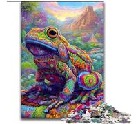 Adult Jigsaw Puzzles 1000 Pieces Psychedelic Frog Challenging Puzzles 26X38CM Fun at Home Activities, Birthday Present, Travel Gifts