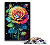 Adult Jigsaw Puzzles 1000 Pieces Psychedelic Graffiti Colorful Roses Home Decoration Puzzle Toys Deal As Gifts for The Whole Family 75x50cm