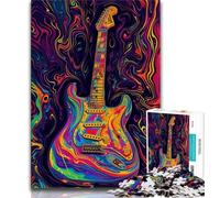 Adult Jigsaw Puzzles 1000 Pieces Psychedelic Guitar 1000 Pieces for Teenagers,Birthday Present, Gifts, Wall Art for Age 14 Years Up 75x50cm