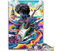 Adult Jigsaw Puzzles 1000 Pieces Psychedelic Guitarist for Age 14 Years And over Decompressing Intellectual Educational Toy Great Gift 26x38cm