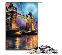 Adult Jigsaw Puzzles 1000 Pieces Psychedelic London Bridge at Night Home Decoration Puzzle Toys Deal As Gifts for The Whole Family 1000 PCS(75x50cm)