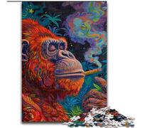 Adult Jigsaw Puzzles 1000 Pieces Psychedelic Monkey Jigsaw Puzzles for Adults, 1000 Piece Family Activity Game for Teenagers, Challenging Brain Teaser (Size 50x75cm)