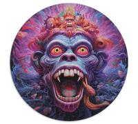 Adult Jigsaw Puzzles 1000 Pieces Psychedelic Monkey Round Paper Jigsaw Puzzles Perfect for Teenagers & Family Fun, for Birthdays (67.5x67.5cm)