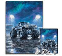 Adult Jigsaw Puzzles 1000 Pieces Psychedelic Monster Truck Wooden Jigsaw Puzzles Family Interactive Game, Brain Teaser Gift, Educational Toy 50X75CM