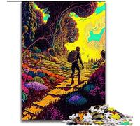 Adult Jigsaw Puzzles 1000 Pieces Psychedelic Nature Made of Wood, Fun Activity for at Home 50x75cm Engaging Family Game Night Activity