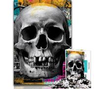 Adult Jigsaw Puzzles 1000 Pieces Psychedelic Skull Adult Puzzles,family Fun Games Is Ideal As A Gift for The Whole Family (size 75x50cm)