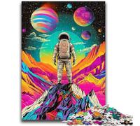 Adult Jigsaw Puzzles 1000 Pieces Psychedelic Smoke Astronaut Challenging Game And Family Play Wall Decoration Unique Birthday And Xmas Gifts 26x38cm