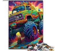 Adult Jigsaw Puzzles 1000 Pieces Psychedelic Truck 1000-Piece Jigsaw Puzzle Challenging Brain Teaser for Teenager, Family Game Night Fun 26x38cm