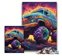 Adult Jigsaw Puzzles 1000 Pieces Psychedelic Truck Impossible Jigsaw Puzzles for Adults 50x75 cm Educational Brain Teaser, Artistic Home & Office Decor, 14+ Age