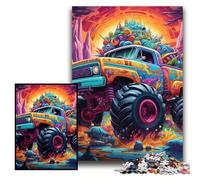 Adult Jigsaw Puzzles 1000 Pieces Psychedelic Truck Puzzles for Adults 26x38 cm Brain Challenge Game for Teenagers & Family Interaction