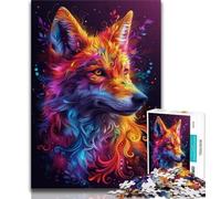 Adult Jigsaw Puzzles 1000 Pieces Psychedelic Wolf 1000 Pieces for Teenagers,Birthday Present, Gifts, Wall Art for Age 14 Years Up 26x38cm