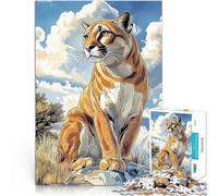Adult Jigsaw Puzzles 1000 Pieces Puma I Cougar Illustration Analyse und Logik Geburtstagsgeschenk, Geschenke75x50cm