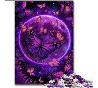 Adult Jigsaw Puzzles 1000 Pieces Purple Butterfly Planet Brain Teaser Game Educational Game for Birthday, Chrismas for for Age 14 50x75cm