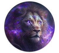 Adult Jigsaw Puzzles 1000 Pieces Purple Lion Round Jigsaw Home Activity for Holidays,Birthdays,and Family Game Nights (67.5x67.5cm)