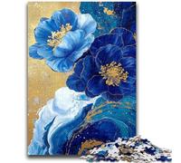 Adult Jigsaw Puzzles 1000 Pieces Purples And Teals Floral Art for Age 14 Years And over Decompressing Intellectual Educational Toy Great Gift 50x75cm