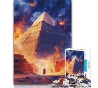 Adult Jigsaw Puzzles 1000 Pieces Pyramids at Night Adult Jigsaw,Stress Reliever Difficult Challenge Unique Home Decor And Gifts 75x50cm