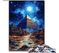 Adult Jigsaw Puzzles 1000 Pieces Pyramids at Night,Help The Brain Exercise Addictive Toys to Cultivate Patience Gift For Birthdays 50x75cm