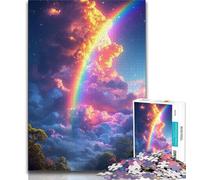 Adult Jigsaw Puzzles 1000 Pieces Rainbow in The Clouds Adult Puzzles,Learning Educational Toys Family Games Unique Birthday And Gifts 26x38cm