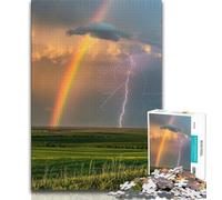 Adult Jigsaw Puzzles 1000 Pieces Rainbow Lightning 1000 Pieces for Adults,Educational Games Home Decoration Birthday Present, Gifts, Wall Art (size 75x50cm)