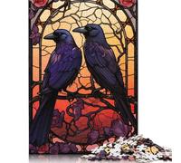 Adult Jigsaw Puzzles 1000 Pieces Ravens Huginn And Muninn Wooden Puzzles for Adults Puzzles Funny Jigsaw Puzzles 1000pcs (75x50cm)