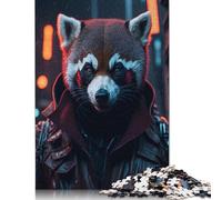 Adult Jigsaw Puzzles 1000 Pieces Red Panda Rain Rebel Wooden Puzzles for Adults Learning Educational Toy 1000pcs (75x50cm)