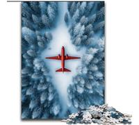 Adult Jigsaw Puzzles 1000 Pieces Red Plane in The Forest Jigsaw Puzzles Made of Wood Challenging Brain Teaser for Teenagers, Perfect for Home Decor Or Gift size 50X75CM
