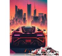Adult Jigsaw Puzzles 1000 Pieces Retrowave Sports Car Wooden Puzzles for Adults Sustainable Puzzle Games 1000pcs (75x50cm)