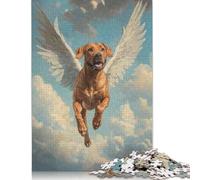 Adult Jigsaw Puzzles 1000 Pieces Rhodesian Ridgeback Angel Majestic Pet Tribute Dog with Wings Puzzles for Teenagers Gifts for Adults Puzzle Gifts 1000pcs (75x50cm)