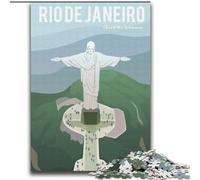 Adult Jigsaw Puzzles 1000 Pieces Rio De Janeiro Challenging To Complete But Fun And Humorous with Matching Poster And Trivia Sheet (38x52cm) 1000pcs