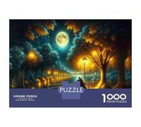 Adult Jigsaw Puzzles 1000 Pieces Romantic Night Walk Jigsaws for Adults Toy Wall Decor Home Decoration Educational Challenge 38x26cm/1000pcs