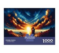 Adult Jigsaw Puzzles 1000 Pieces Romantic Sunset Silhouette Puzzles for Adults Anti-Stress Toys Precision Cutting Educational Challenge 70x50cm/1000pcs