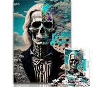 Adult Jigsaw Puzzles 1000 Pieces Rose Skull 1000 Pieces for Adults,Educational Games Home Decoration Birthday Present, Gifts, Wall Art (size 38x26cm)