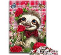 Adult Jigsaw Puzzles 1000 Pieces Rose Sloth Teenager Puzzles,Stress Reliever Difficult Challenge Secret Santa Gifts (50x75cm)