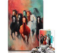 Adult Jigsaw Puzzles 1000 Pieces Running Horse Teenager Jigsaw,Stress Reliever Staycation Kill Time Home Decoration Toys 26x38cm