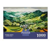 Adult Jigsaw Puzzles 1000 Pieces Rural Landscape with Fields And Mountains Puzzle for Adults Anti-Stress Toys Difficult Hard Great Gift for Gaming 38x26cm/1000pcs