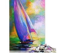 Adult Jigsaw Puzzles 1000 Pieces Sailboat Wooden Puzzles for Adults & Teenager for Adults& Teens Age 12 Years Up 1000pcs (75x50cm)