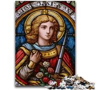 Adult Jigsaw Puzzles 1000 Pieces Saint A Stained Glass for And from 14 Years And over Play Toys Because It Is Ideal As A Gift for The Whole Family 26x38cm