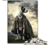 Adult Jigsaw Puzzles 1000 Pieces Samurai Great Dane Jigsaw Puzzle Made of cardboard,Interactive Family Game, DIY Home Decor, Challenging Brain Teaser Gift 1000pcs(26x38cm)