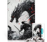 Adult Jigsaw Puzzles 1000 Pieces Samurai vs Dragon Lernspiel-Herausforderungsspielzeug Geburtstagsgeschenke75x50cm