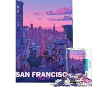 Adult Jigsaw Puzzles 1000 Pieces San Francisco Aesthetic for Birthday, Chrismas Precision Cutting Hands-on Game for Age 14+ Game (50x75cm)