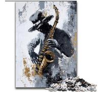 Adult Jigsaw Puzzles 1000 Pieces Saxophone Oil Painting, Help The Brain Exercise Addictive Toys to Cultivate Patience Enhance Memory (Size 50x75cm)