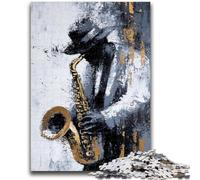 Adult Jigsaw Puzzles 1000 Pieces Saxophone Oil Painting Puzzles for Teenagers,Stress Reliever Difficult Challenge Unique Home Decor And Gifts (50x75cm)