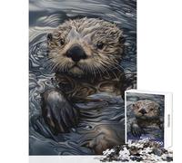 Adult Jigsaw Puzzles 1000 Pieces Sea Otter Portrait Jigsaw Puzzles for Adults Difficult Challenge Train Your Brain And Hands Family Fun & Game Night (38x52cm)