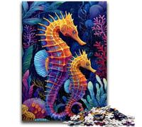 Adult Jigsaw Puzzles 1000 Pieces Seahorse Teenager Jigsaw,Stress Reliever Staycation Kill Time Home Decoration Toys (26x38cm)