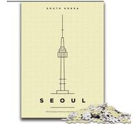 Adult Jigsaw Puzzles 1000 Pieces Seoul South Korea, Stress Relief with Fully Interlocking Randomly Shaped Pieces for And 14 Years Old 75x100cm