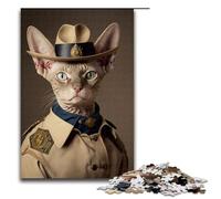 Adult Jigsaw Puzzles 1000 Pieces Sheriff Cat Home Decoration Puzzle Toys Deal As Gifts for The Whole Family 75x50cm