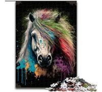 Adult Jigsaw Puzzles 1000 Pieces Shetland Pony Colourful Jigsaw Puzzles Made of Wood,Develops Hand-Eye Coordination Skills, Perfect for Birthday Gifts 1000pcs(50x75cm)